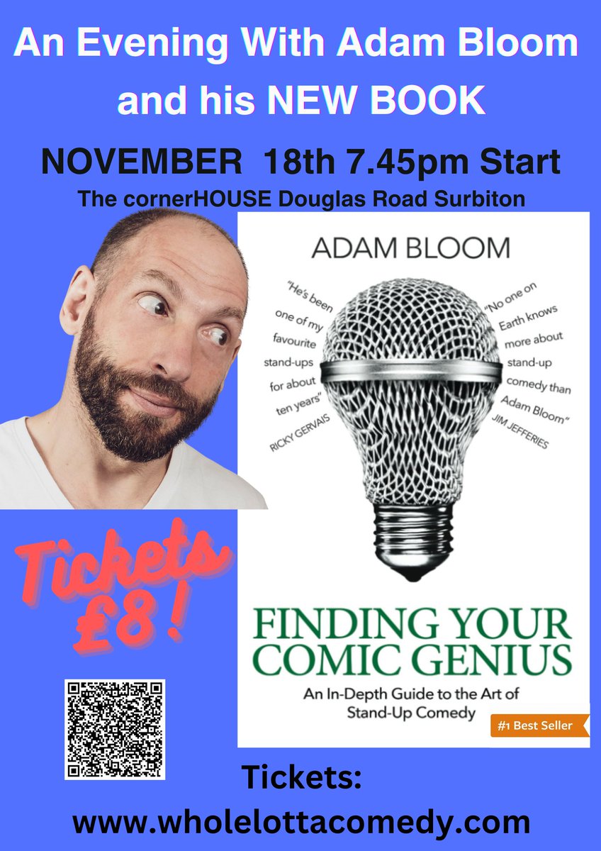 @wholelottacomedy have a Adam Bloom lined up for us in November. This is going to be a great night. Tickers on sale wholelottacomedy.com/events