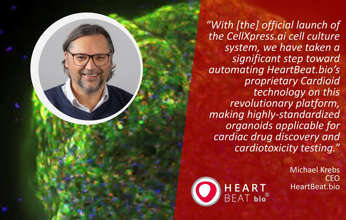 Read our latest press release to see HeartBeat.bio's excitement as one of the industry's premier users of the CellXpress.ai Automated Cell Culture System: ow.ly/FKcB50PXVtQ. #CellXpressAI #TheFutureOfCellCulture #Organoids #3Dbiology