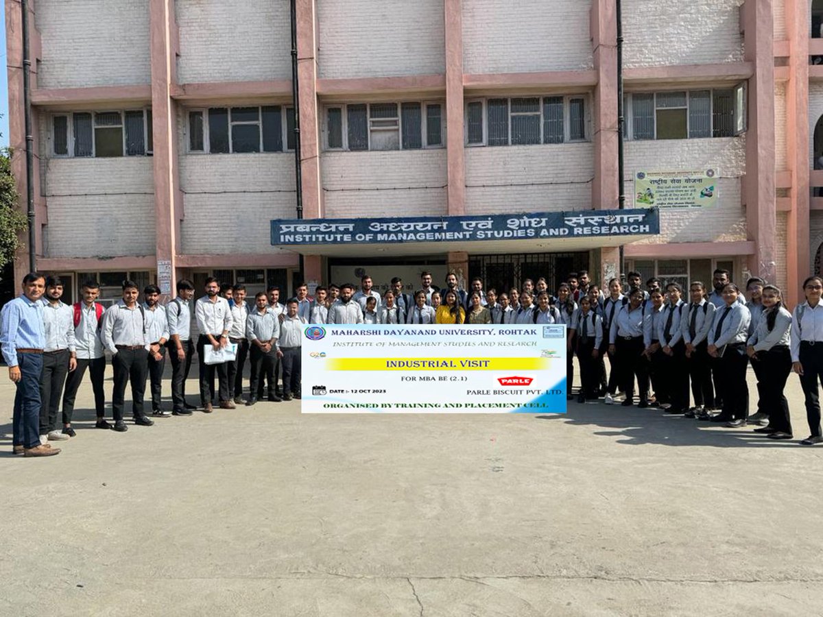 IMSAR_MDU's tweet photo. The IMSAR (Institute of Management Studies and Research) department organized a industrial visit to 'Parle' on 12 oct.,2023

These industrial tours provided IMSAR students with a unique opportunity to witness real-world industry practices and gain a better understanding.
#mdu https://t.co/UwNTZdWiYz
