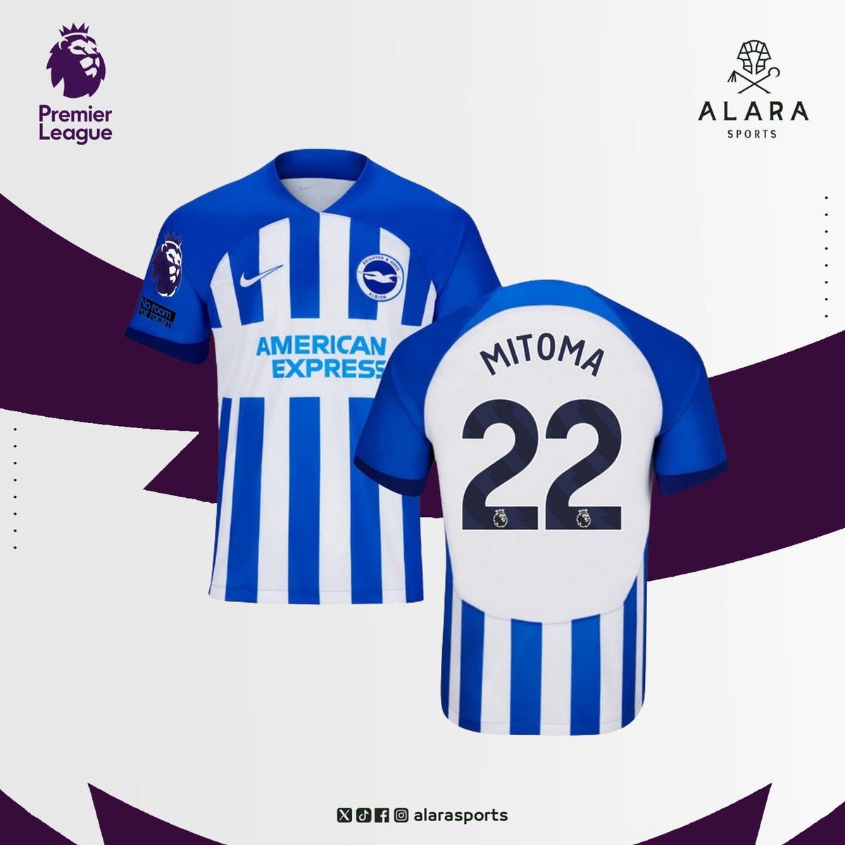 AlaraSports's tweet photo. #Seagulls 🔵⚪
🔹️تيشيرت نادي برايتون الاساسي نسخه الجماهير لموسم 23/24 ب اسم ورقم الساموراي و نجم الفانتزي كاورو #ميتوما 22 🇯🇵 
+شعار الدوري الانجليزي على الكم 🦁 
👕المقاسات : 
S / M / L / XL / 2XL 
✉ للطلب : DM 
🔖 السعر :
75 درهم 
📌 يوجد خدمة توصيل داخل #دبي ولكل #الامارت https://t.co/e55IRw04Ff
