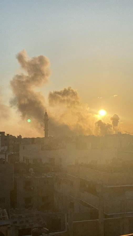 Israeli air forces launched a series of violent strikes on residential areas in #Gaza following #US President's speech.