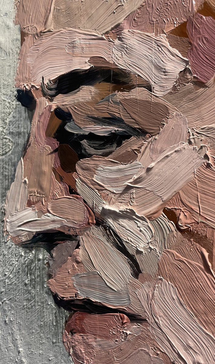 paulaboneti's tweet photo. ¿Os habéis fijado alguna vez en la belleza de los grises azulados de un rostro?
Óleo s/lino en proceso. https://t.co/MYWX8bsI4p