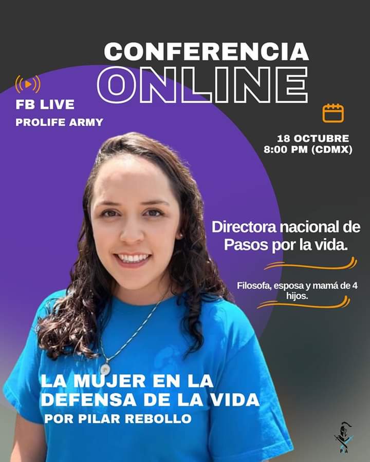 ArmyYucatan's tweet photo. 👩🏻‍💻¡CONFERENCIA ONLINE!👨🏻‍💻

🗣"La Mujer en la Defensa de la Vida"🛡️⚔️

⏰8:00pm(CDMX)
👀Facebook Live en la página del ProLife Army. 🫡🇲🇽🛡️ https://t.co/uXgiYUTPNL