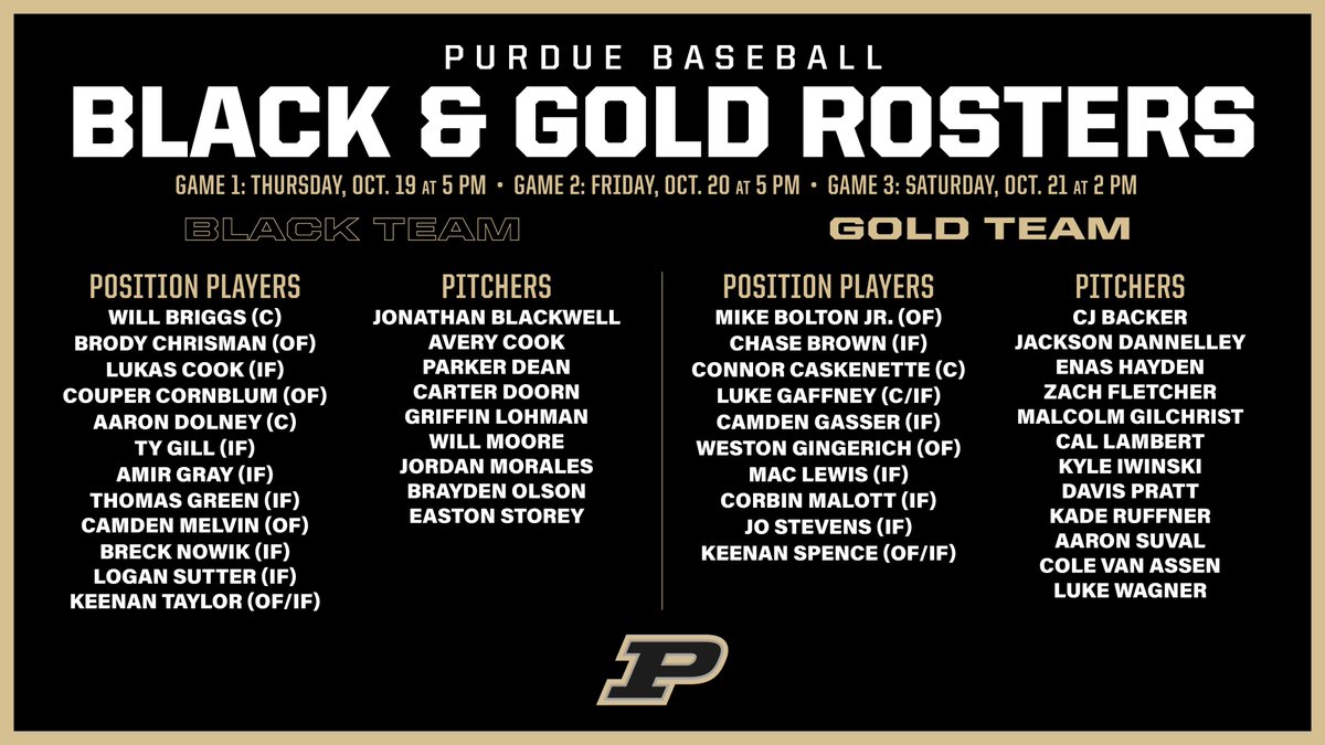 Rosters recap from the Black &amp; Gold Series Draft. Here's how we split up the squad for this week's intrasquad showdown. #BoilerUp ⚫️🟡
