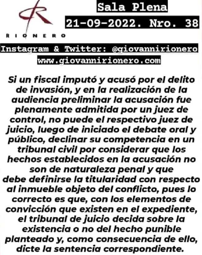 IvanJo12's tweet photo. DECLINATORIA DE COMPETENCIA O SOBRESEIMIENTO O SENTENCIA ABSOLUTORIA.

1. Se trata de una declinatoria de competencia por la materia planteada por un tribunal en funciones de juicio penal en un tribunal civil.
2. La declinatoria tiene lugar una vez que el tribunal de juicio... https://t.co/GDwGC7Z3er