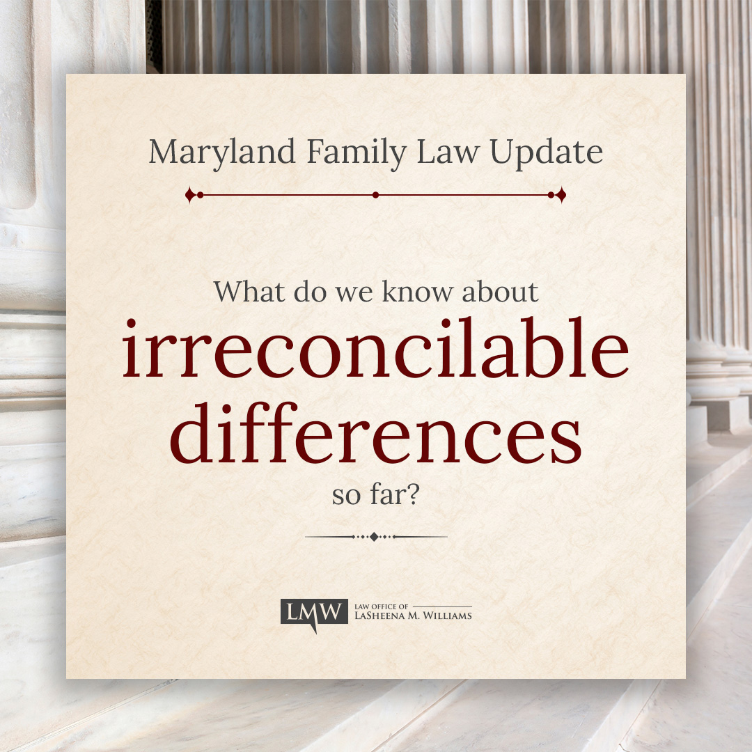 LMWLegal's tweet image. What do we know about irreconcilable differences so far?

#MarylandDivorce #LegalChanges #FamilyMatters #LegalUpdates