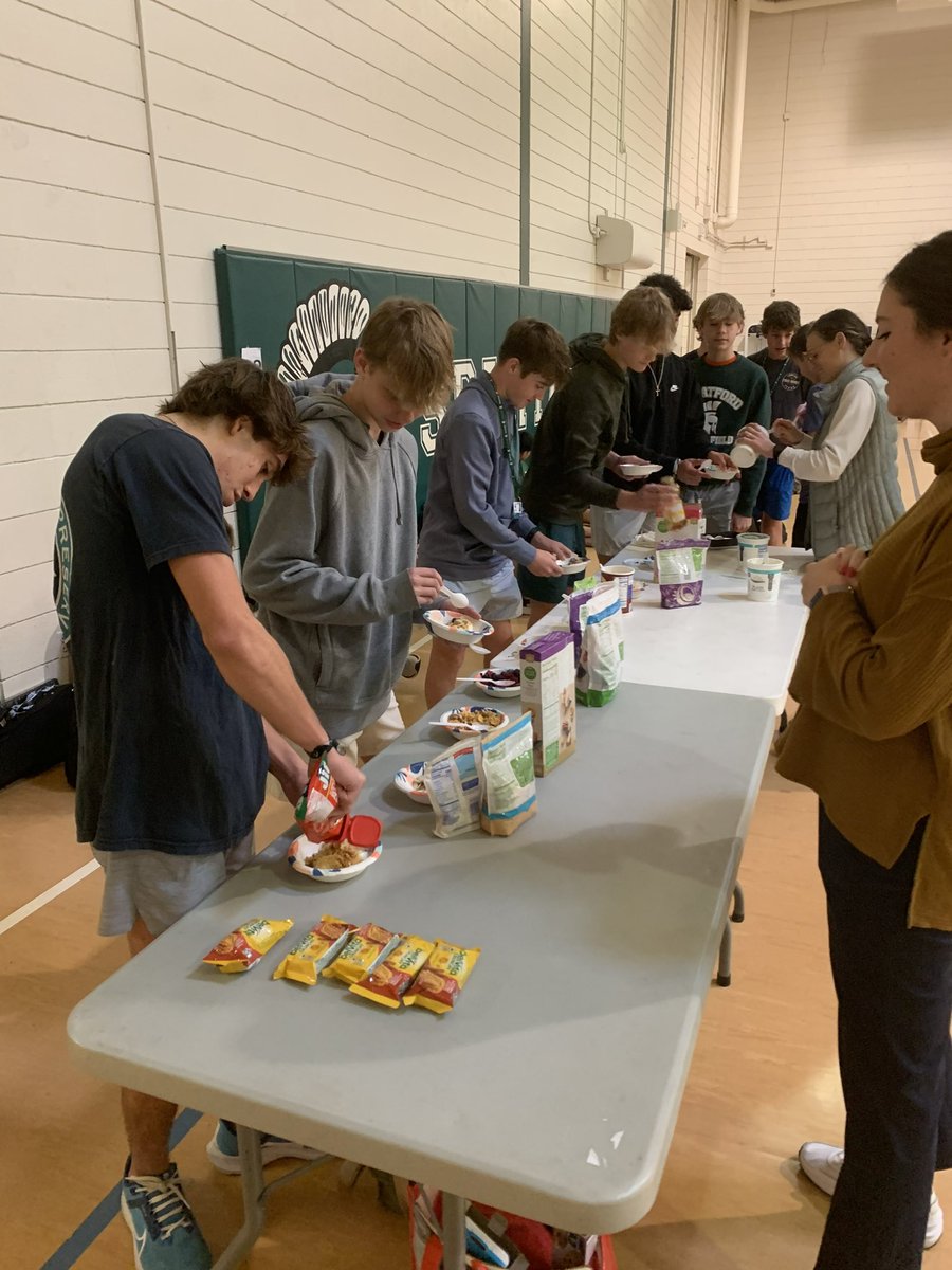 stratford_XC_TF's tweet photo. Thank you to @FuelingSpartans for creating a Yogurt Bar for our boys XC this morning! And thanks to @SHS_BoosterClub for funding this great program for our athletes! https://t.co/QrVTe24hYb