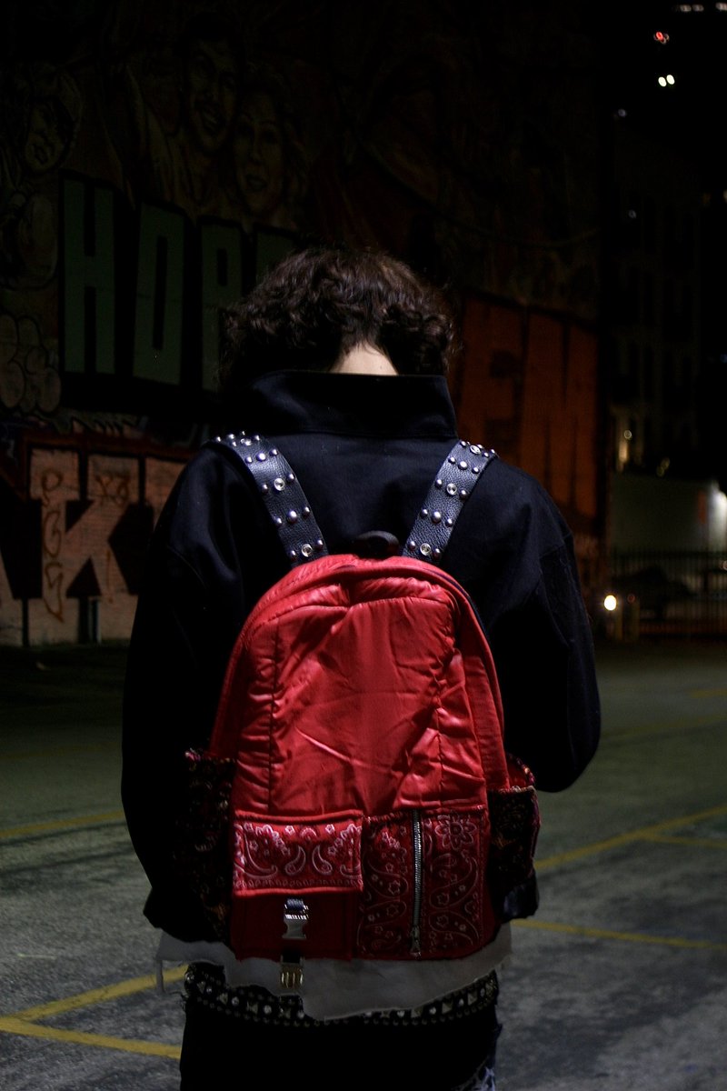 Jorge47654826's tweet photo. Cimmerian Jacket 

•Black Canvas
•Silk/Stud Accents 

Paisley Backpack

•Scarlet Puffer 
•Studded Straps 

All Products Cut and Sewn by Me 
-jorgefuckinghernandez https://t.co/lMrNy9gTWN