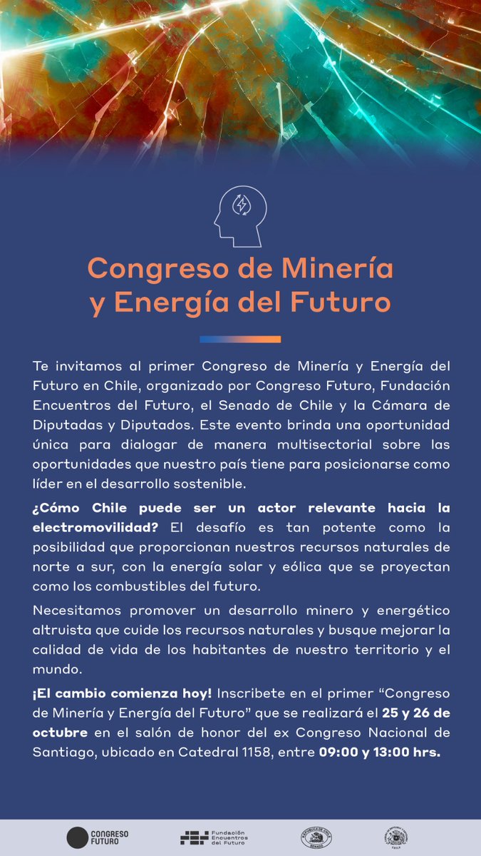 rcastillomurill's tweet photo. Les comparto invitación al primer congreso de Minería y Energía del Futuro, en el que tengo el honor de formar parte del panel sobre regulación. Inscripción: https://t.co/DLQqvMpPLw https://t.co/tz18wTF9DO