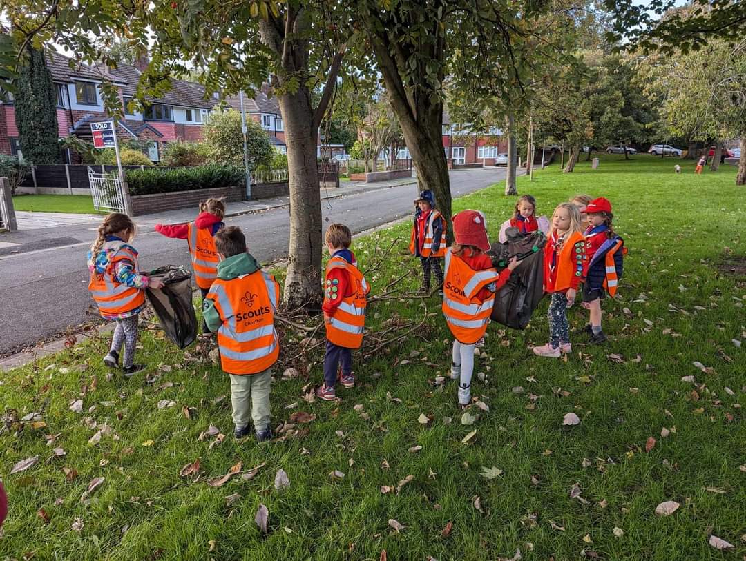 You may have seen some very little people in High Vis around #Chorlton this week. This was our 4&amp;5yr old Squirrel Scouts doing their very own community service project by picking litter. You don't have to be big to make a difference! #lovewhereyoulive #community