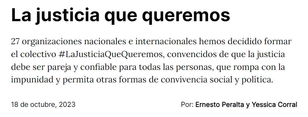 Una justicia que ponga a las personas en el centro podremos vivir en paz y sin miedo. Una justicia que rompa con la impunidad y permita otras formas de convivencia social y política. #LaJusticiaQueQueremos

Te invitamos a leernos en <a href="/Pajaropolitico/">Animal Político</a>.
animalpolitico.com/analisis/invit…