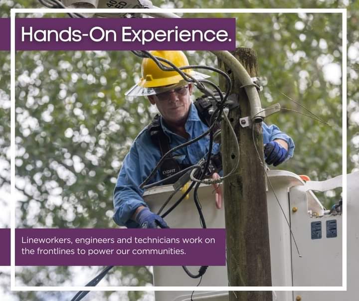 Lineworkers, engineers and technicians play a powerful part in energizing our local communities. Learn more about these exciting, hands-on career opportunities! #CareersInEnergyWeek #EnergyCareers