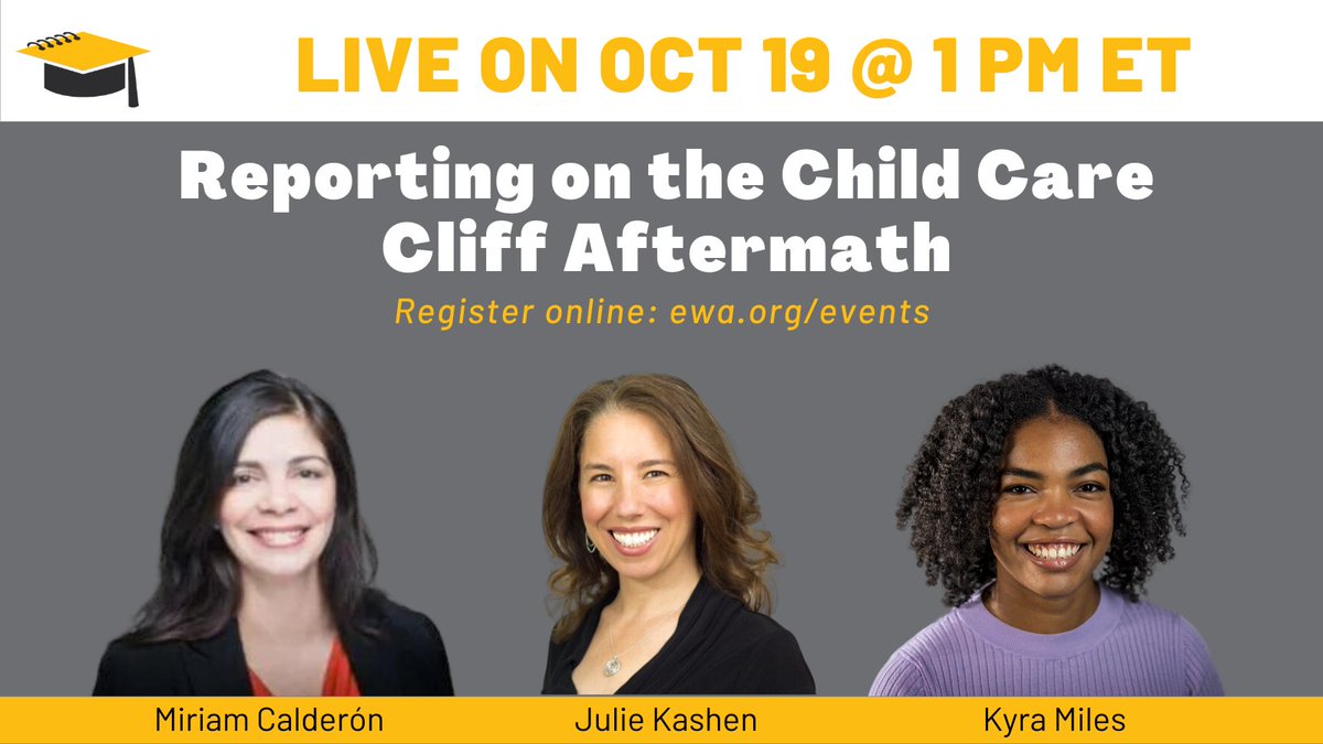 Federal funding that kept #ChildCare centers operating amid threats from COVID expired last month. 

Join EWA's Oct. 19 webinar to learn how to cover the ramifications.

Register here: ow.ly/h0F650PWByT
