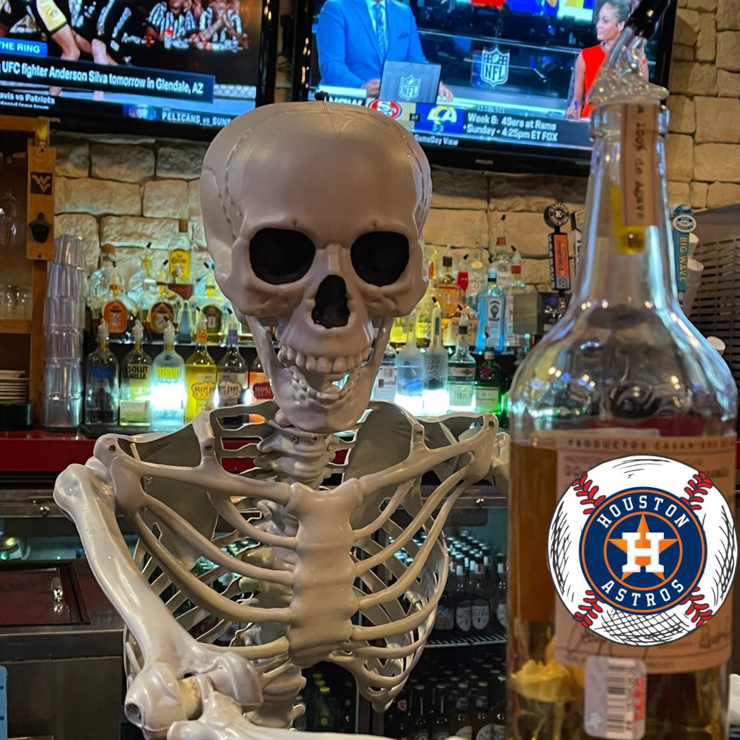 Game 3- Let’s go <a href="/astros/">Houston Astros</a>! Join us at the West Loop bar - our bartenders are way better looking than this guy. #astros #texasshowdown #letsgoastros