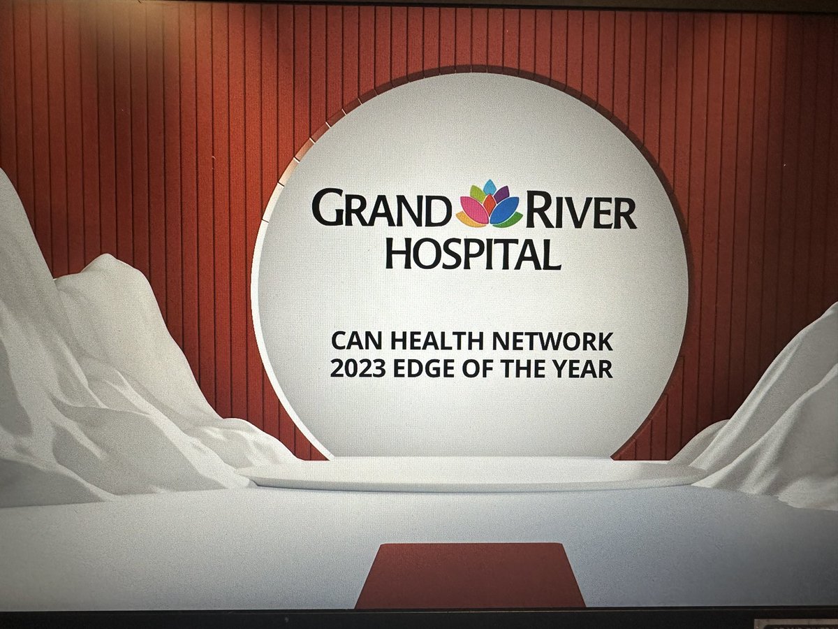 Thank you @CANHealthNtwrk for the 2023 Edge of the Year Award. A testament of @grhospitalkw commitment to innovate for the benefit of those we serve. #CANHealthChampions @GRHresearch