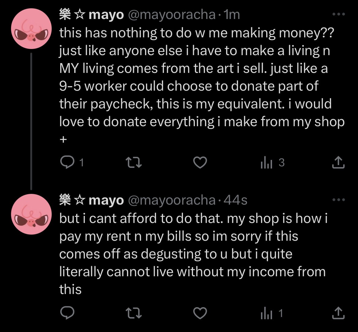 mayooracha's tweet photo. bc some ppl think this is me trying to grab money from the situation, heres an explanation. i dont owe anyone details to my finances but it rubs me the wrong way when ppl misinterpret my actions https://t.co/jbYk7j8EvB