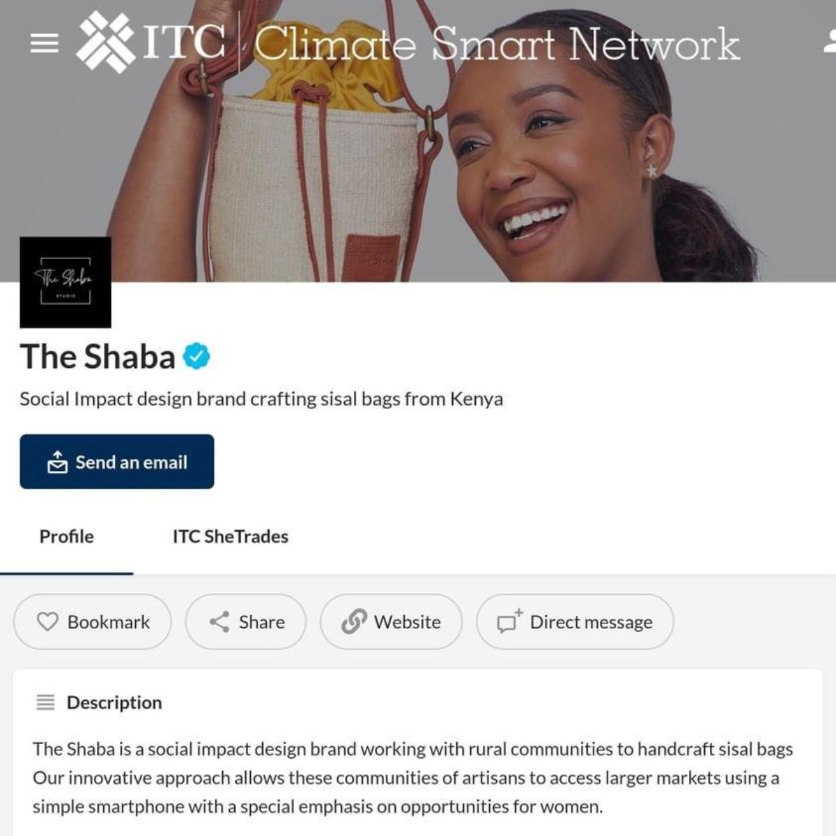We are now Verified ✔️as a climate smart Business♻️ under the ITC Climate Smart Network. Click the link below : lnkd.in/dVd-6QdQ #climatesmartnetwork #theshaba #shetrades #ITCshetrades #madeinkenya #climate #sustainability #sustainableinnovations #socialimpact