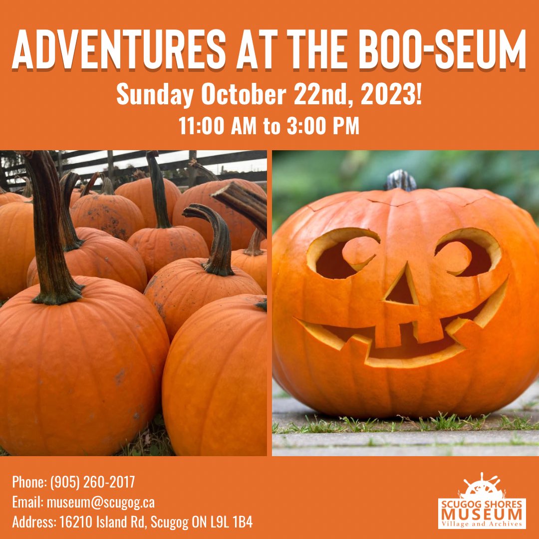 Did someone say pumpkin carving?

Pumpkins have been generously donated from @knoxpumpkinfarm, @natures_bounty_farm and @forsythefamilyfarms.

#adventuresatthebooseum #halloween #scugogshoresmuseum #townshipofscugog #familyfun #pumpkins #pumpkincarving