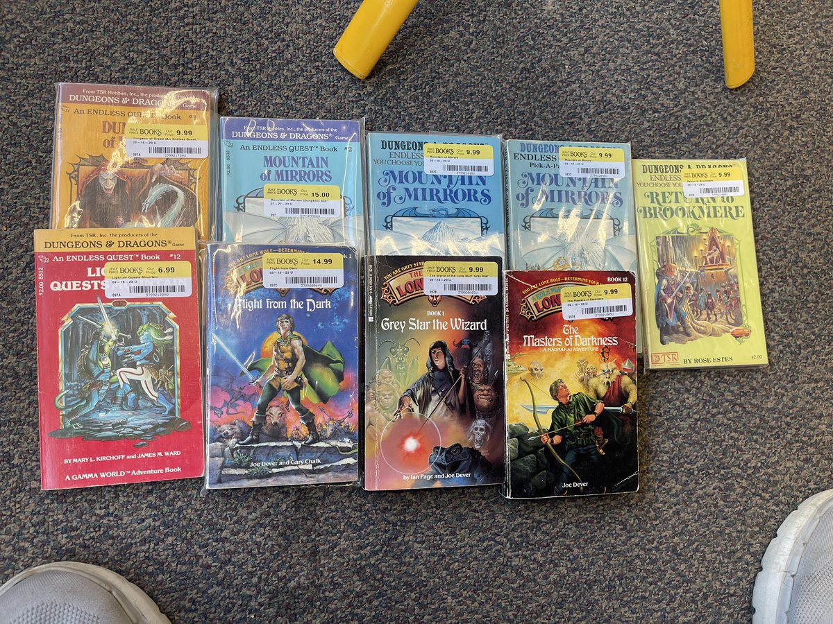 Huge score at Half Price Books today!! First time I’ve ever found Lone Wolf books in a store. I left some of these behind because I already had copies.

If anyone is sitting on any books from these series they want to offload -DM me!!