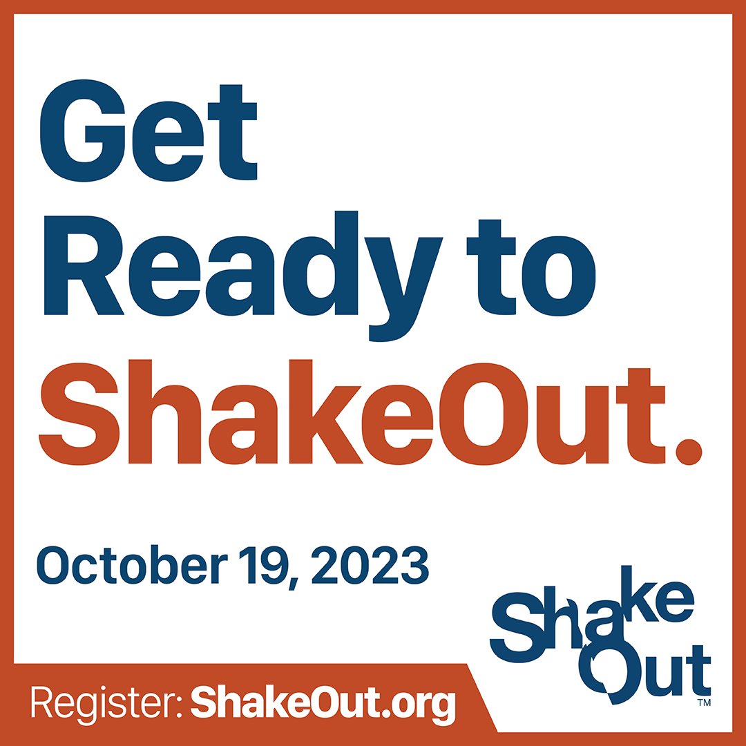 The Library will be participating in the Great ShakeOut on Thursday, October 19 at 10:19 a.m.

‼️ Please note that there will be NO Baby Storytime on Thursday, 10/19. ‼️

For more information on the ShakeOut, please visit: shakeout.org/california/