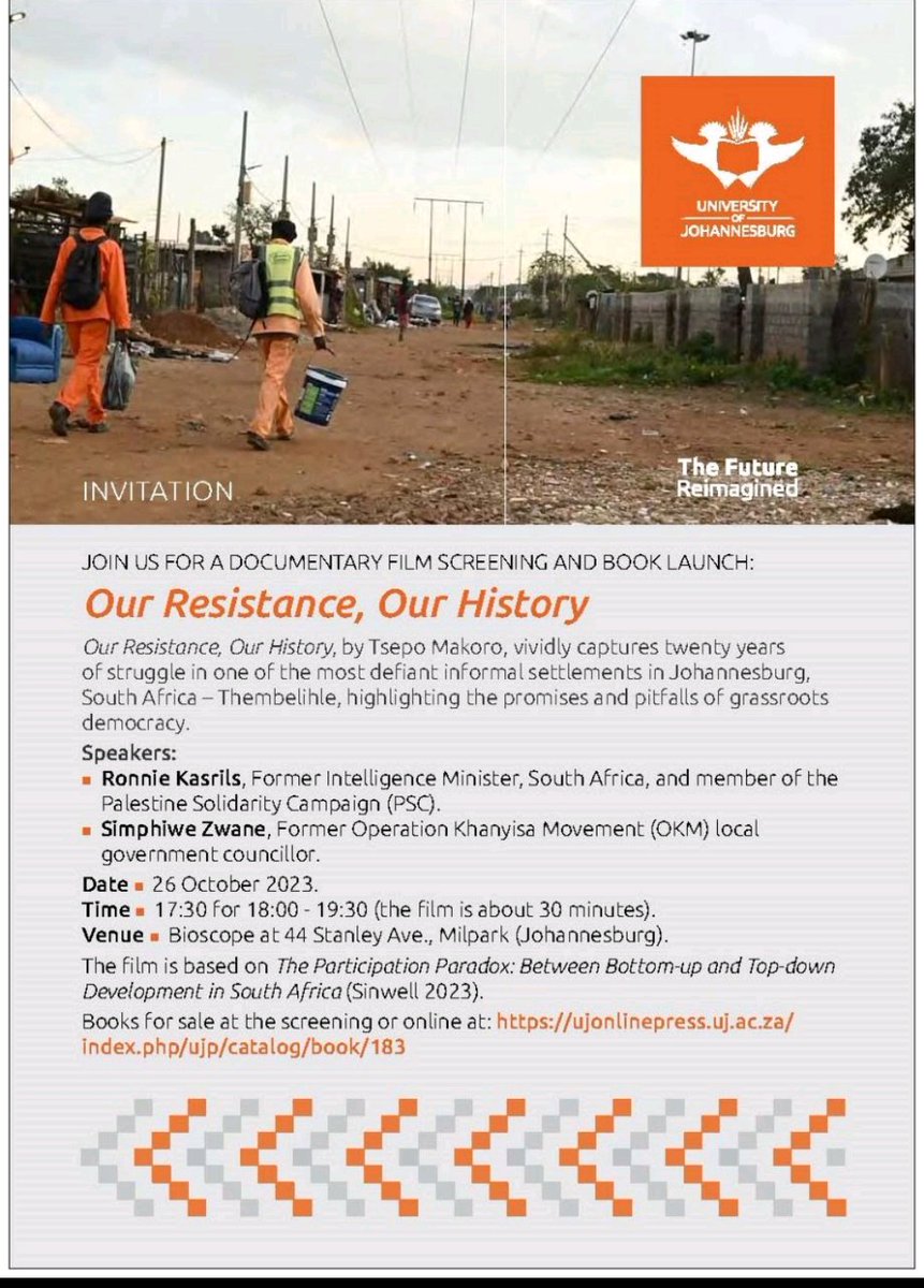 For colleagues in Johannesburg