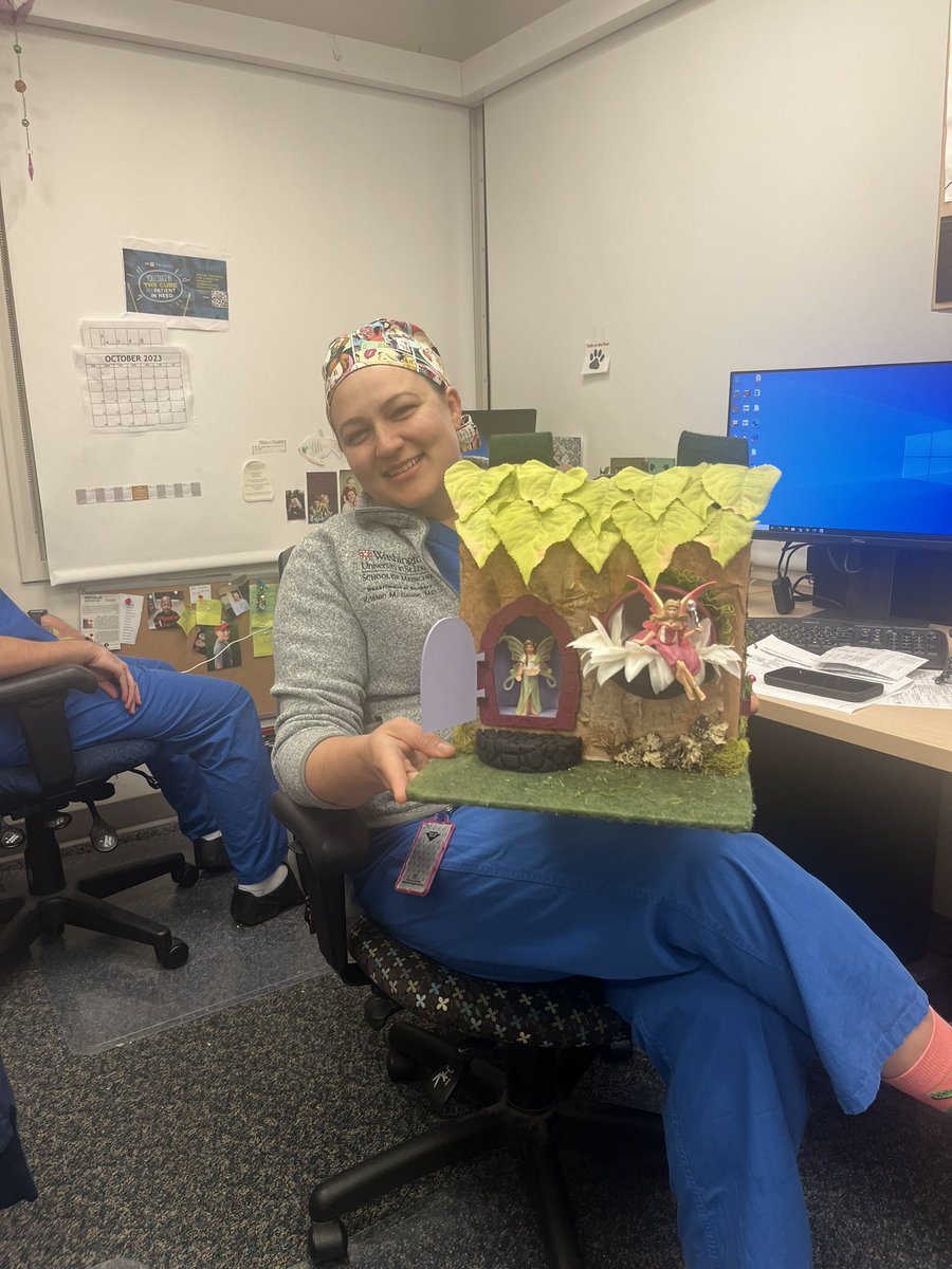 Fellow Spotlight 🔦: Our Senior Fellow, Kristen Seiler, MD, spends long hours helping kids at SLCH, but makes time to design and construct her twin girls’ Halloween costumes. #pedssurgbestsurg #fairyhouse #momsurgeons