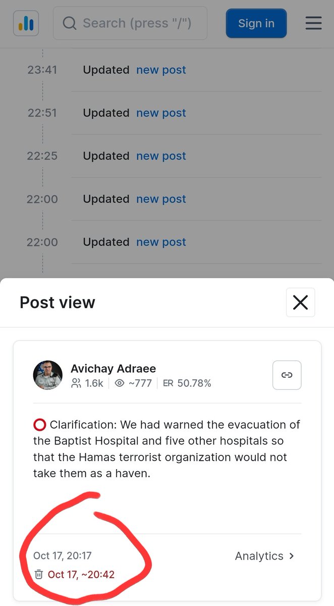 One_Dawah's tweet photo. 🚨BREAKING PLEASE SHARE🚨

Israel was behind the airstrike ‼️‼️

Here is the Arabic IOF Spokesman (Avichay) [1st pic]

He says it's a lie that they warned the hospitals, including Baptist Hospital, to evacuate because of the airstrikes [2nd pic]

When we checked his deleted Telegram chat from 21:17 yesterday, he clearly stated that they warned the Baptist hospital (and others) about the airstrike  [3rd pic]

#hospital #مستشفى_المعمداني