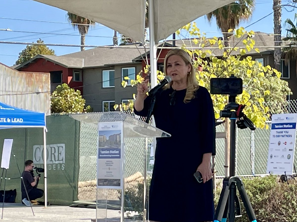 VTA's tweet image. Our Vice Chair @SupCindyChavez is sharing the challenges this project faced and why today is worthy of a celebration. 

#TamienStation
#transitorienteddevelopment
#AffordableHousing