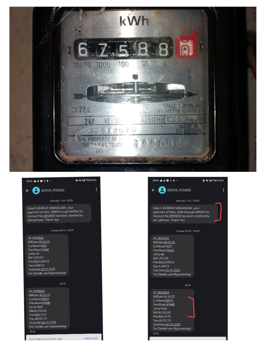 jonathankimathi's tweet photo. @KenyaPower @roamelectric Why are ignoring my DM.Correct this for account 2853834,all bills have been paid yet you send this ridiculous bill. https://t.co/S0fLSQVdLu