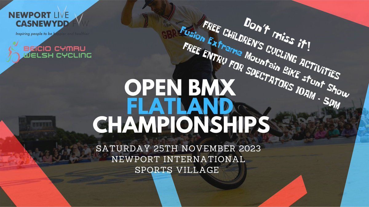 Geraint Thomas National Velodrome of Wales (@walesvelodrome) on Twitter photo 🚴♂️ Open BMX Flatland Championship is coming to Newport International Sports Village on Nov 25th! 🎟️ FREE entry for spectators!
Kids can enjoy free cycling sessions.🚲💨And that's not all! <a href="/Fusion__Extreme/">Fusion Extreme 🇬🇧</a> presents an epic Mountain Bike Stunt Show!
See you there! 🤙 🚴♂️ Open BMX Flatland Championship is coming to Newport International Sports Village on Nov 25th! 🎟️ FREE entry for spectators!
Kids can enjoy free cycling sessions.🚲💨And that's not all! <a href="/Fusion__Extreme/">Fusion Extreme 🇬🇧</a> presents an epic Mountain Bike Stunt Show!
See you there! 🤙