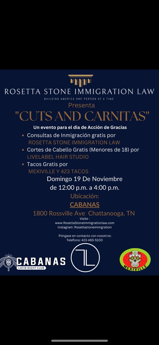 INBOX: Rosetta Stone is offering help with immigration paperwork on Nov. 19th, alongside free haircuts and tacos for folks in need. Spread the word!