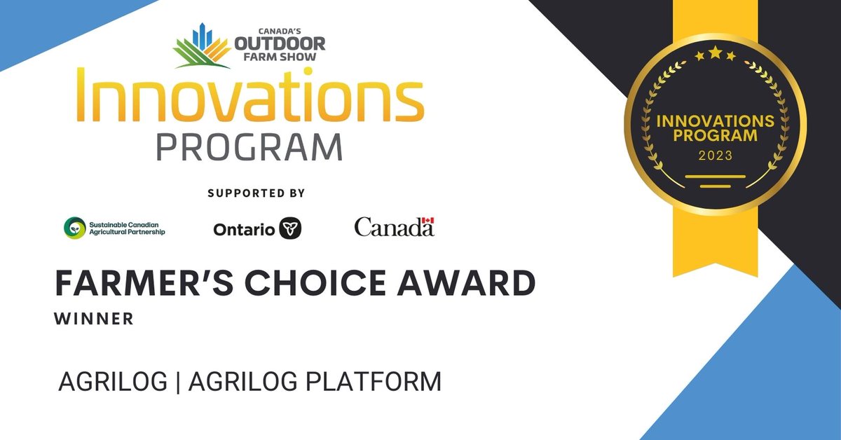We are excited to announce @agriloginc as the winner of the 2023 Farmer's Choice Award! Agrilog is the recipient of both the Farmer's Choice Award and the Business Solutions award for their Agrilog Platform. Congratulations!