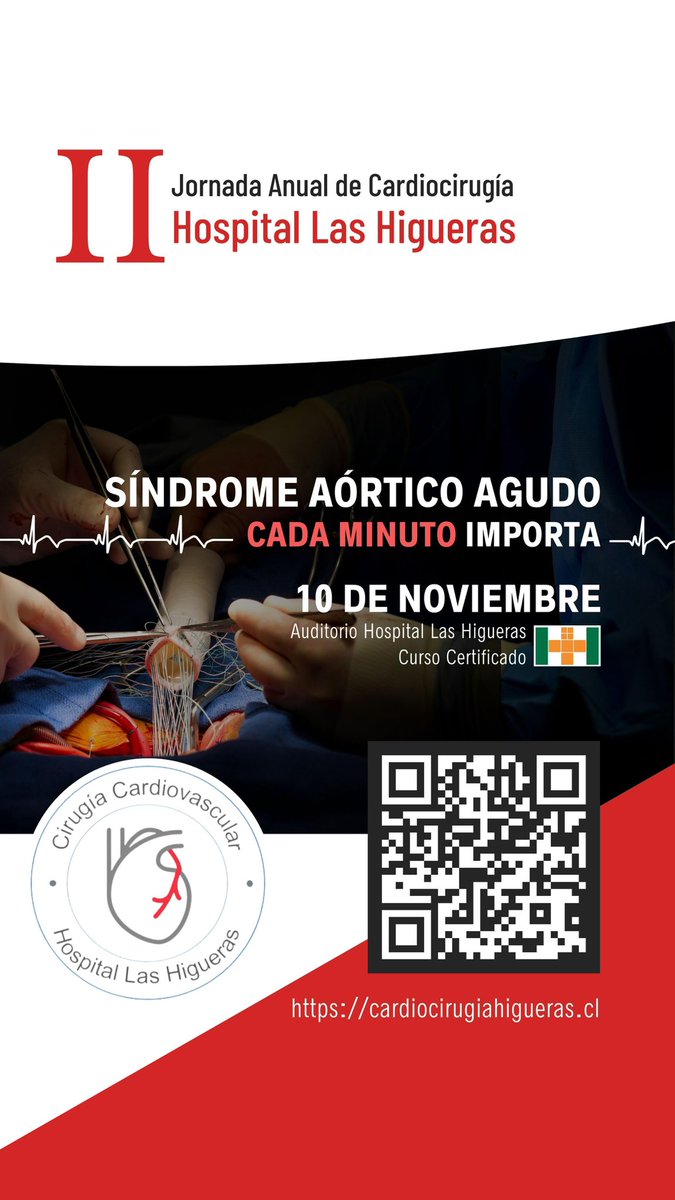 Los invitamos a todos, a nuestras II Jornadas Anuales de Cardiocirugia. Será una gran oportunidad para juntarnos y compartir experiencias. Los esperamos!!!! <a href="/CardiocirugiaHH/">Cirugía Cardiovascular Hospital Las Higueras</a> <a href="/gerchaud/">Germán Chaud</a> <a href="/JRContrerasR/">Juan Contreras</a> <a href="/pasalazare/">P Salazar Elizalde</a> <a href="/Sochicaroficial/">Soc. Chilena de Cardiología</a> <a href="/RodrigoGomezSa8/">Rodrigo Gómez Sáenz</a> <a href="/Estrato23/">Oscar Cuevas</a> <a href="/enrique_seguel/">enrique seguel soto</a>