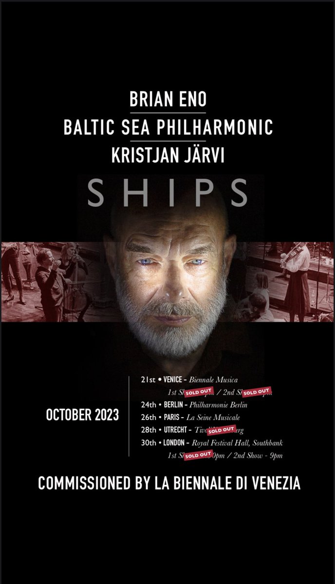 brianeno's tweet image. The 1st London show is now sold out. Limited tickets available for the 2nd London show, Berlin and Paris.

Link below for more info: linktr.ee/brianeno