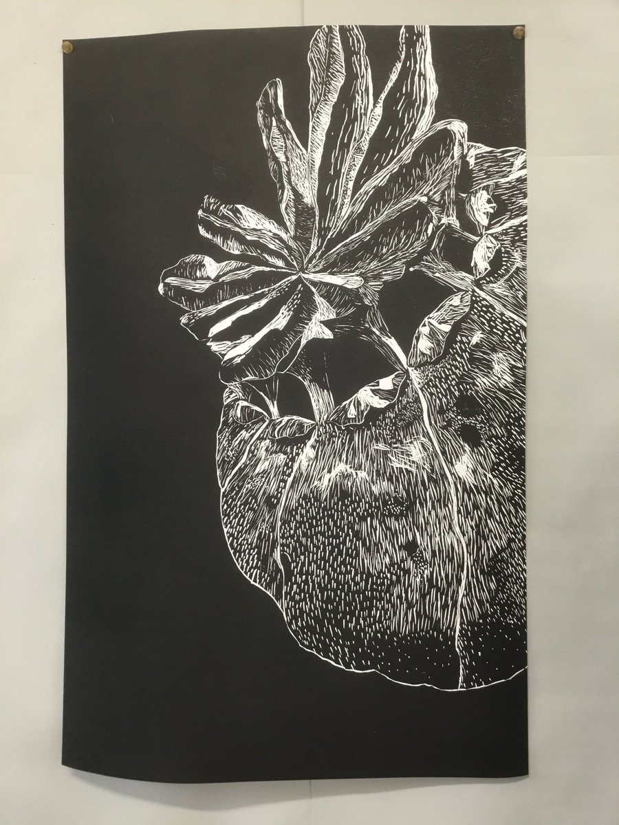 So delighted with this A1 Lino made during our printmaking workshop this half term