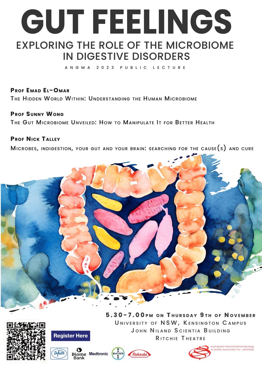 ANGMA 2023 will also have a public lecture on GUT FEELINGS! With experts talking about the microbiome and digestive disease! Open to the general public!!! 🤩🤩🤩