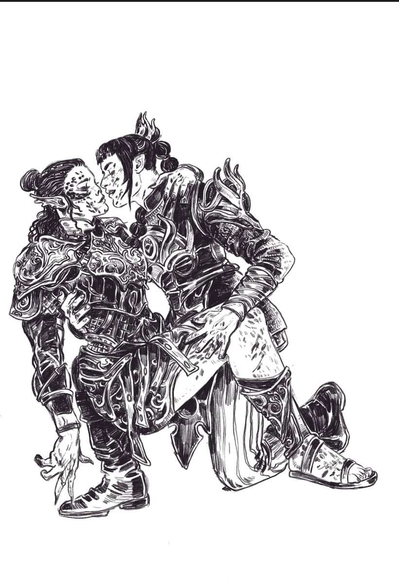 well_dipper's tweet image. Shadowheart and Lae'zel wip #BG3fanart