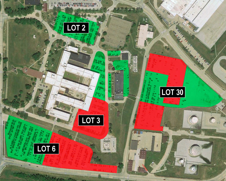 There will be some reduction in parking around Building 500 starting today, Wednesday, Oct. 18 and will continue until mid-2026. We have asked all units with GOVs to move them to Lot 30 to help maximize parking in Lot 3. The changes are part of the ongoing flood recovery efforts.