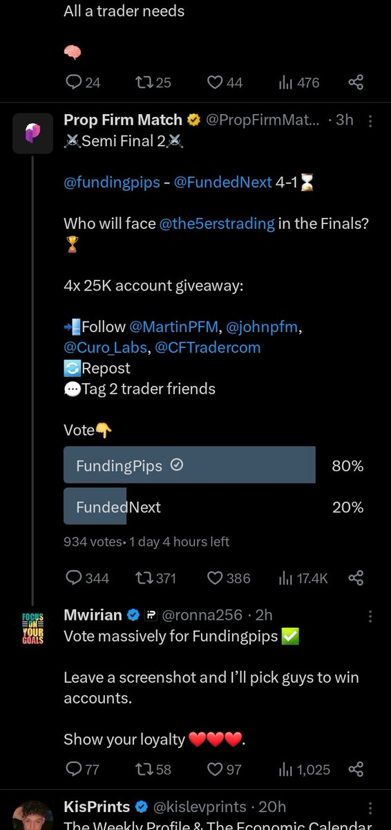 ahkinsy's tweet photo. @ronna256 @PropFirmMatch @fundingpips @FundedNext @the5erstrading @MartinPFM @johnpfm @Curo_Labs @CFTradercom https://t.co/VJSzaQhGHD