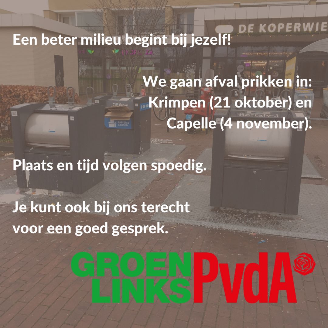 Een beter milieu begint bij jezelf. @groenlinks en @PvdA gaan afvalprikken in de IJsselgemeenten.