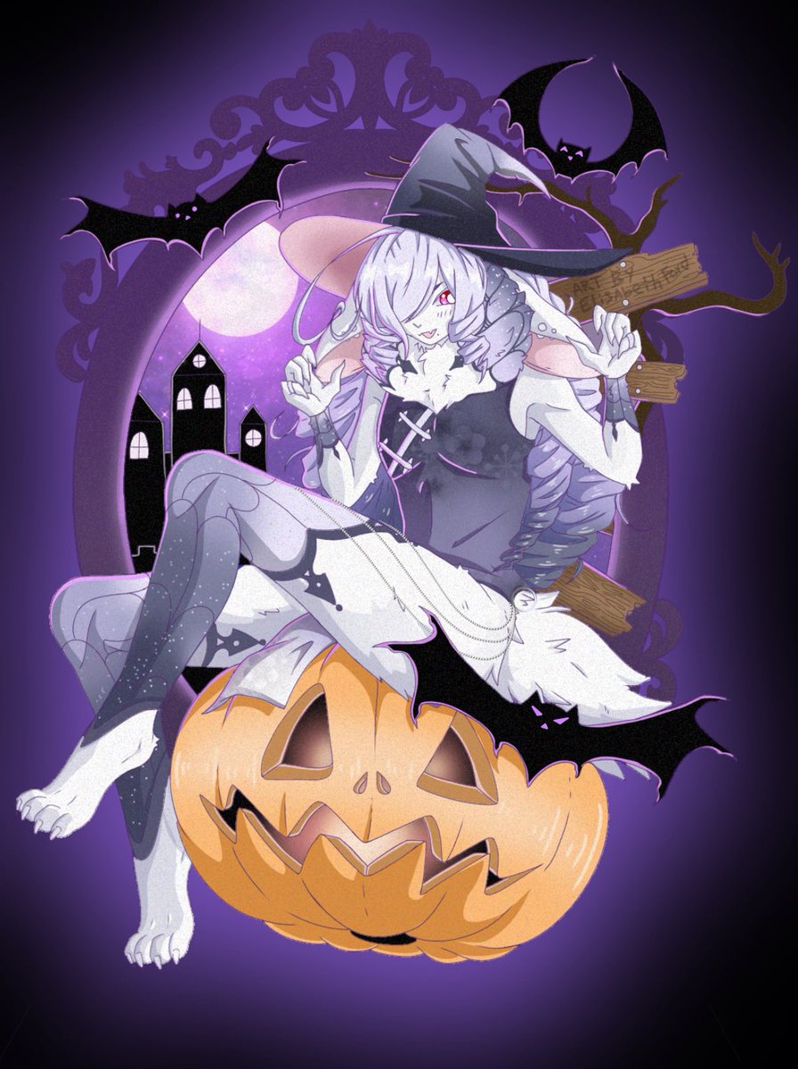 Halloween ych I made I love how it came out UwU #furry #furryart #halloweenych #halloween #fursona #furryych