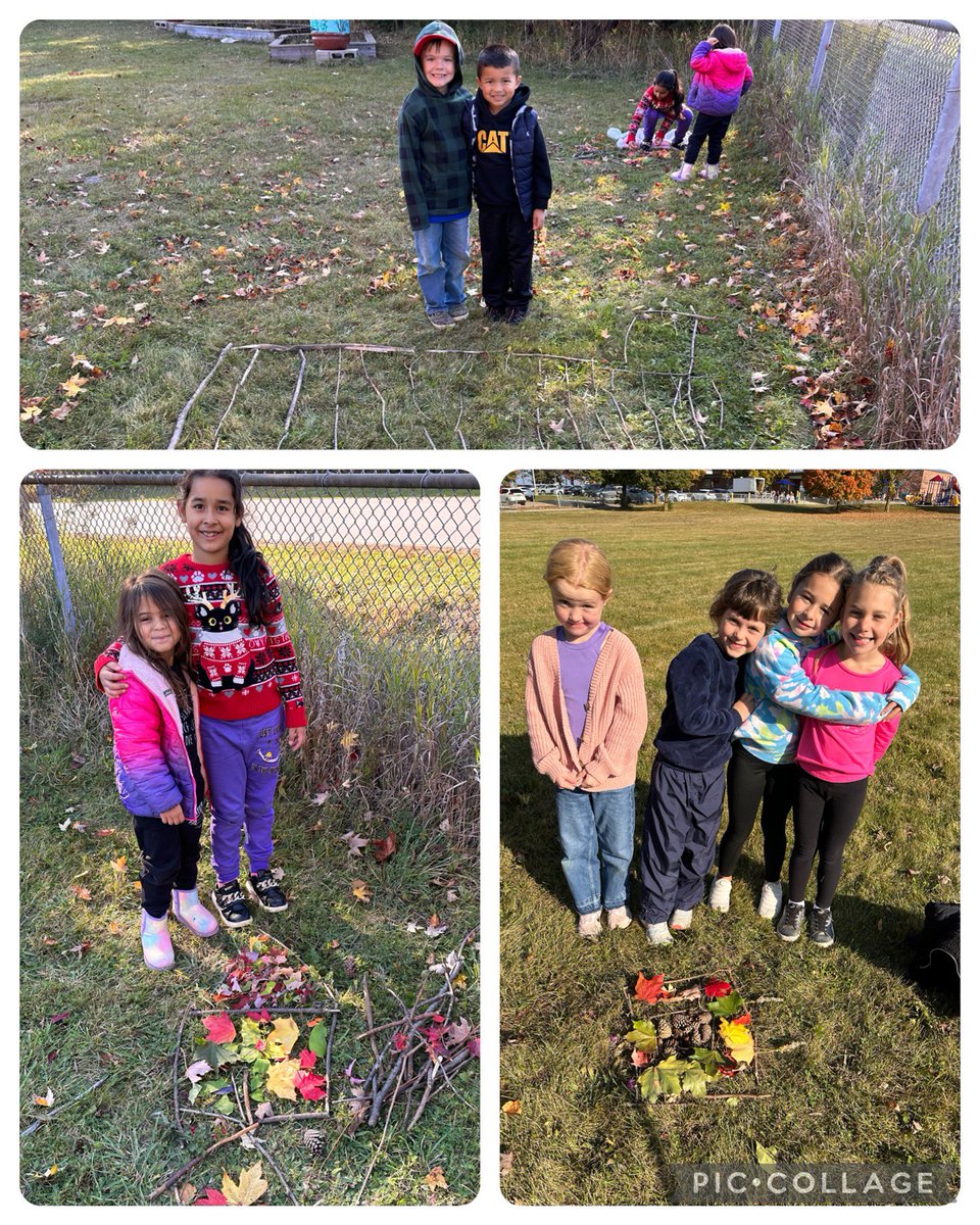 Collaborative Land Art with nature. A house, a butterfly, and a jail. #TakeMeOutsideDay