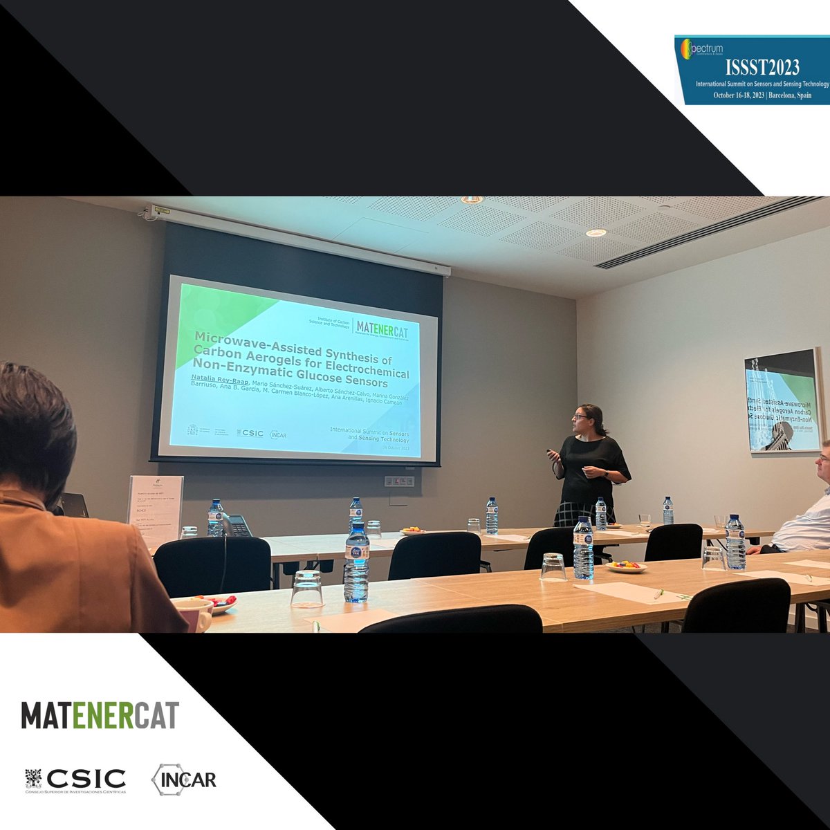 matenercat's tweet image. This week Natalia Rey gave a talk about the wide variety of materials that we can produce by microwave assisted sol-gel methodology and their application in electrochemical sensors, within the second International Summit on Sensors and Sensing Technology.

#sensors #solgel