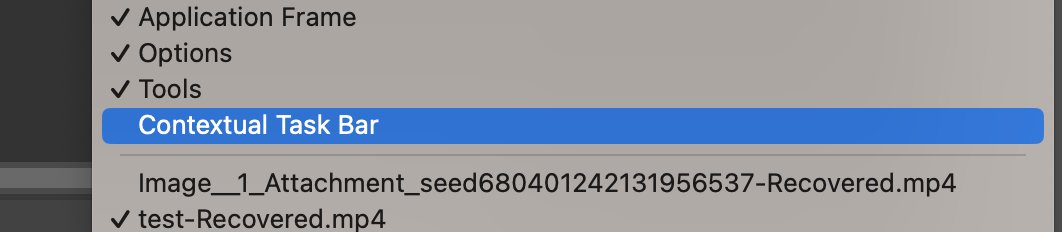 PascallPetula's tweet photo. @robably__ Yeah was annoying for me too, I think Adobe knew this. Move the bar to a position that is out of the way and pin it. You can hide it too(To bring back...Go to window-contextual task bar). https://t.co/pxsFyswuyQ