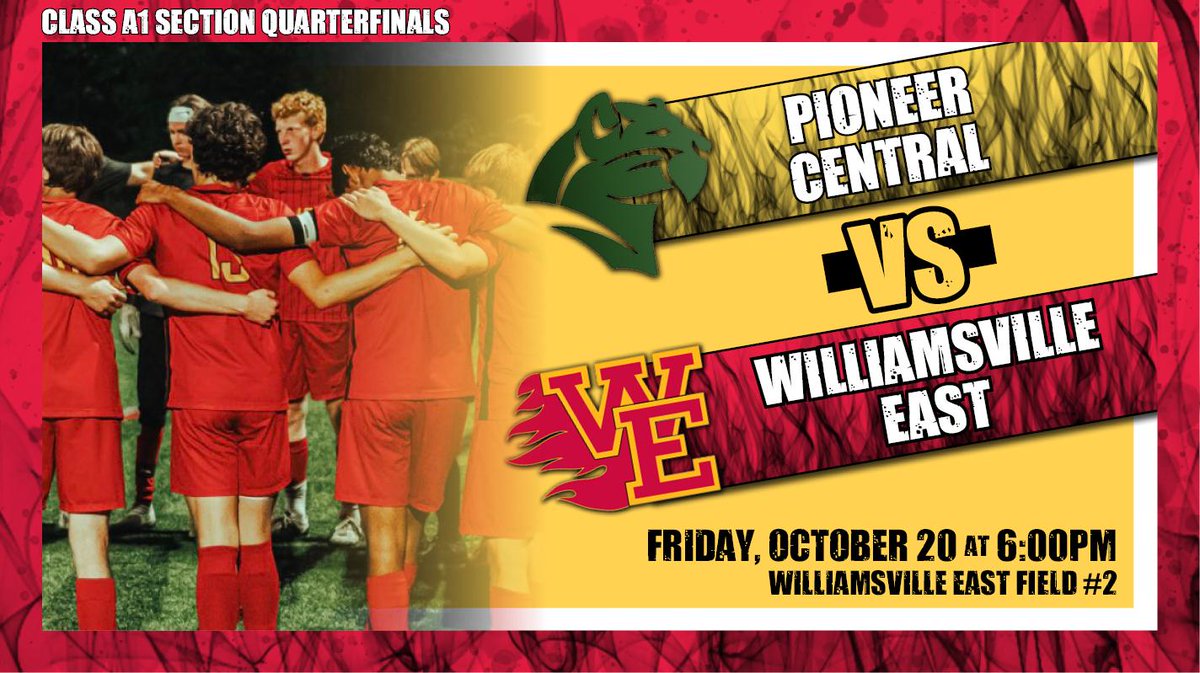 sportsunionwny's tweet photo. @WillEastSoccer starts its playoff run on Friday as they host Pioneer at 6 p.m. Go support the Flames as the fight for a Sectional title. #SportsUnion #YourStory #championshipgoals #playoffseason @WillEastFlames @CoachSchiappa https://t.co/L6GT8cjD0C