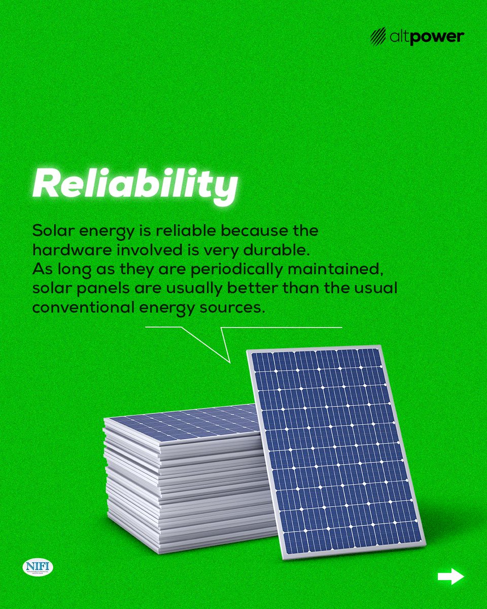 altpowerng's tweet photo. Going solar enhances both indoor and outdoor living. We've compiled compelling reasons why it's better with solar.
We hope this knowledge helps you make that important decision.
Enjoy the read βΊοΈ
#AltPower #Electricity #SolarEnergy #PowerSupply
#RenewableEnergy #EnergyCompany #BelnCharge