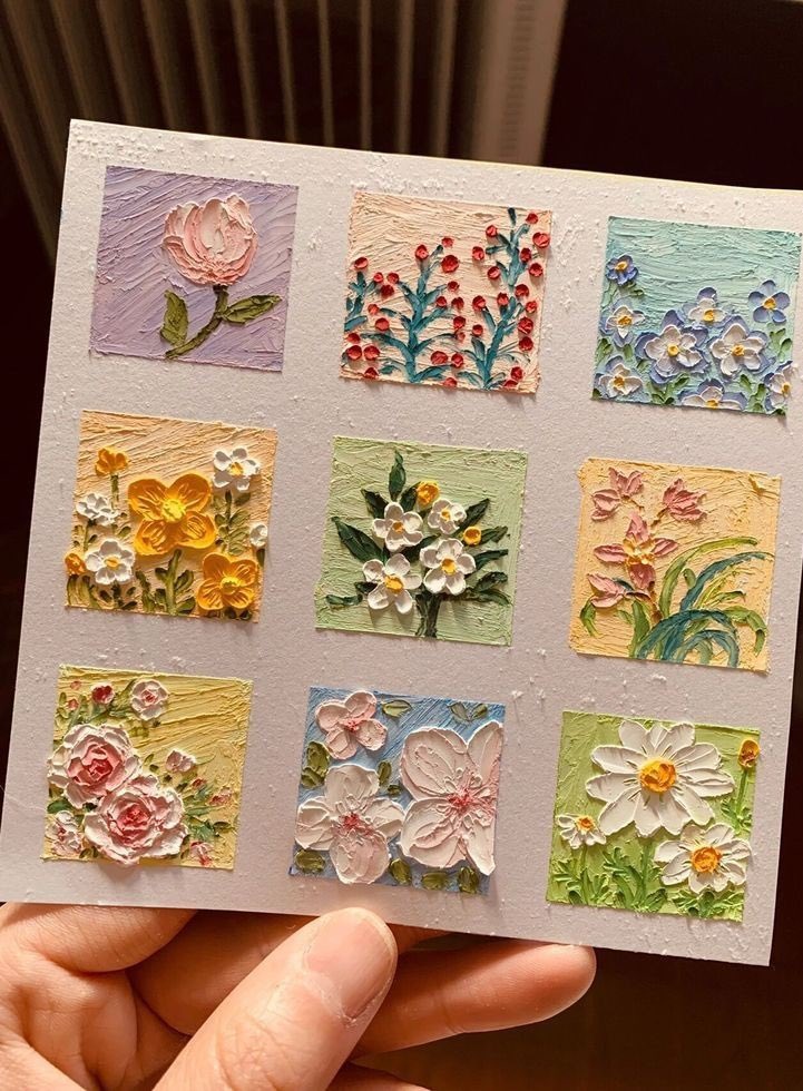 mini flower paintings