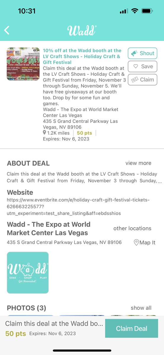 mywadd's tweet photo. Wadd will have a booth at @LVCraftShows ’s Holiday Craft &amp; Gift Festival from Friday, November 3 through Sunday, November 5 in the North Hall of the Expo at World Market Center Las Vegas. https://t.co/H9807WmMUQ