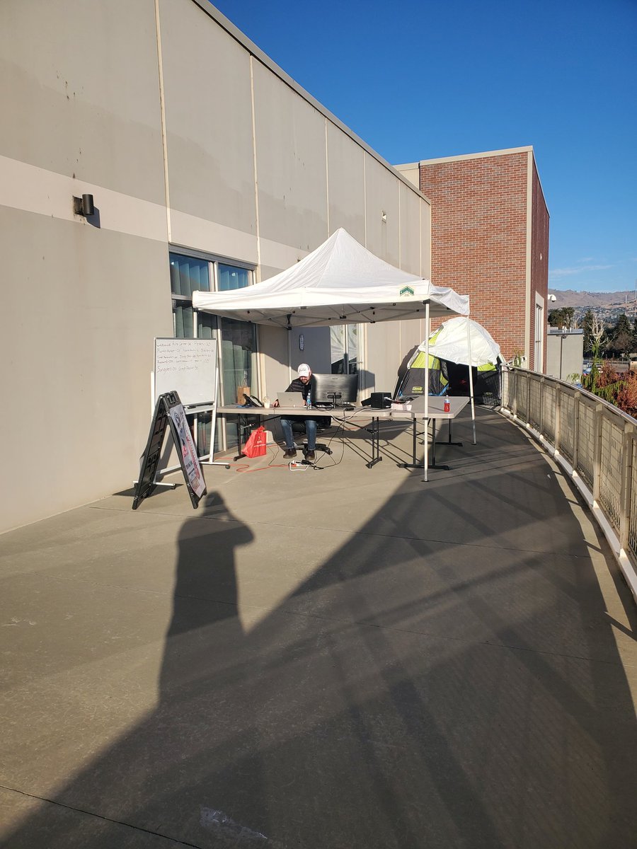David Rayfield is still on the TTC balcony trying to sell 1000 tickets for Military night November 4th. Give him a call at 509-888-7825. #restoretheroarwhlstyle