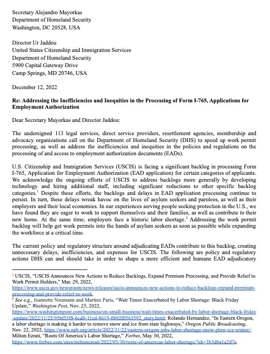 We joined 111 other nonprofits in advocating for @DHSgov to lengthen the validity period of #WorkPermits! @DHSgov listened! #WorkPermitsNow #LetAsylumSeekersWork
immcouncil.co/3Mub1Ib